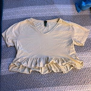 Wild Fable Cropped Ruffled Shirt